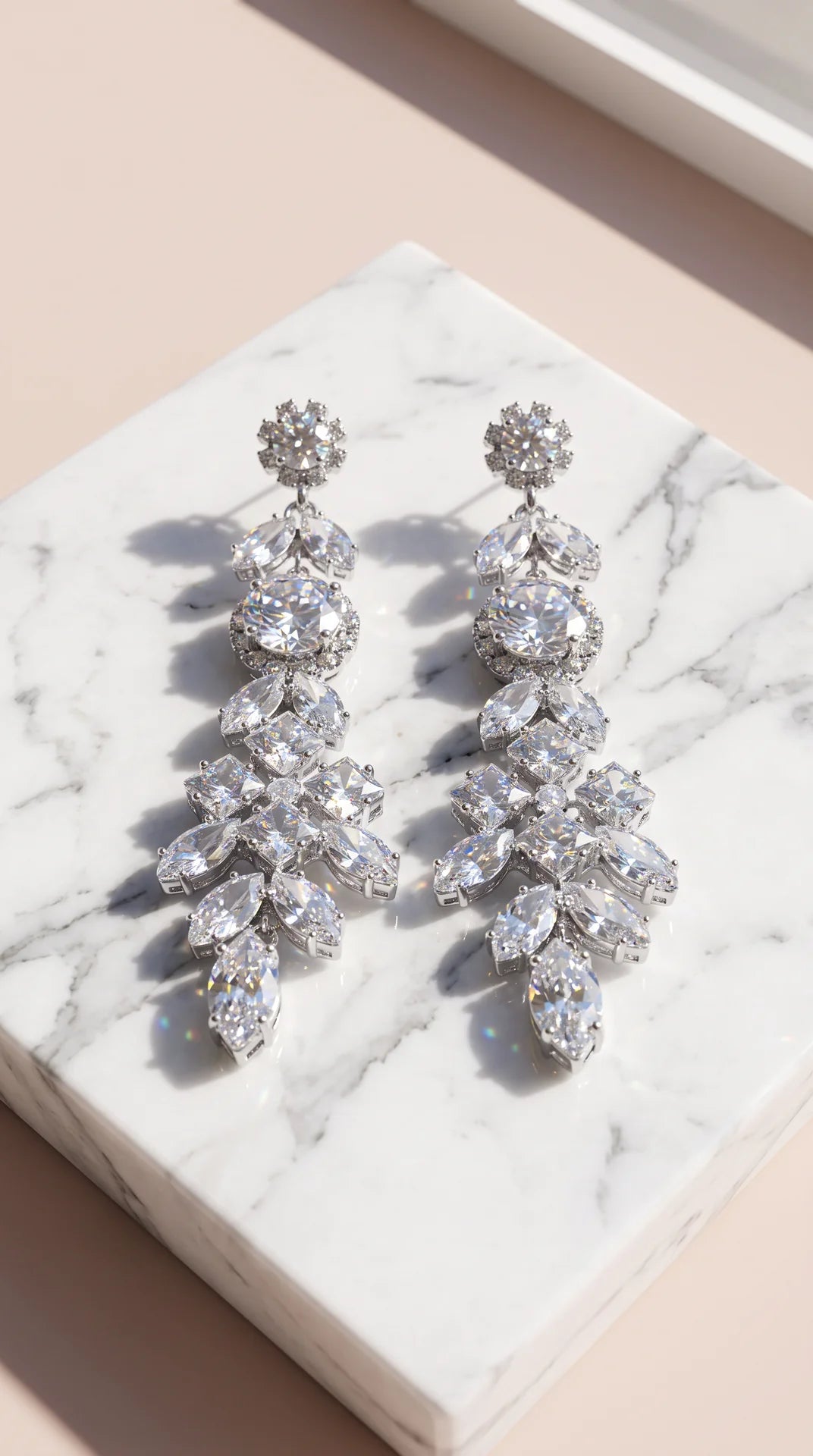 Layered Crystal Drop & Dangle Statement Earrings