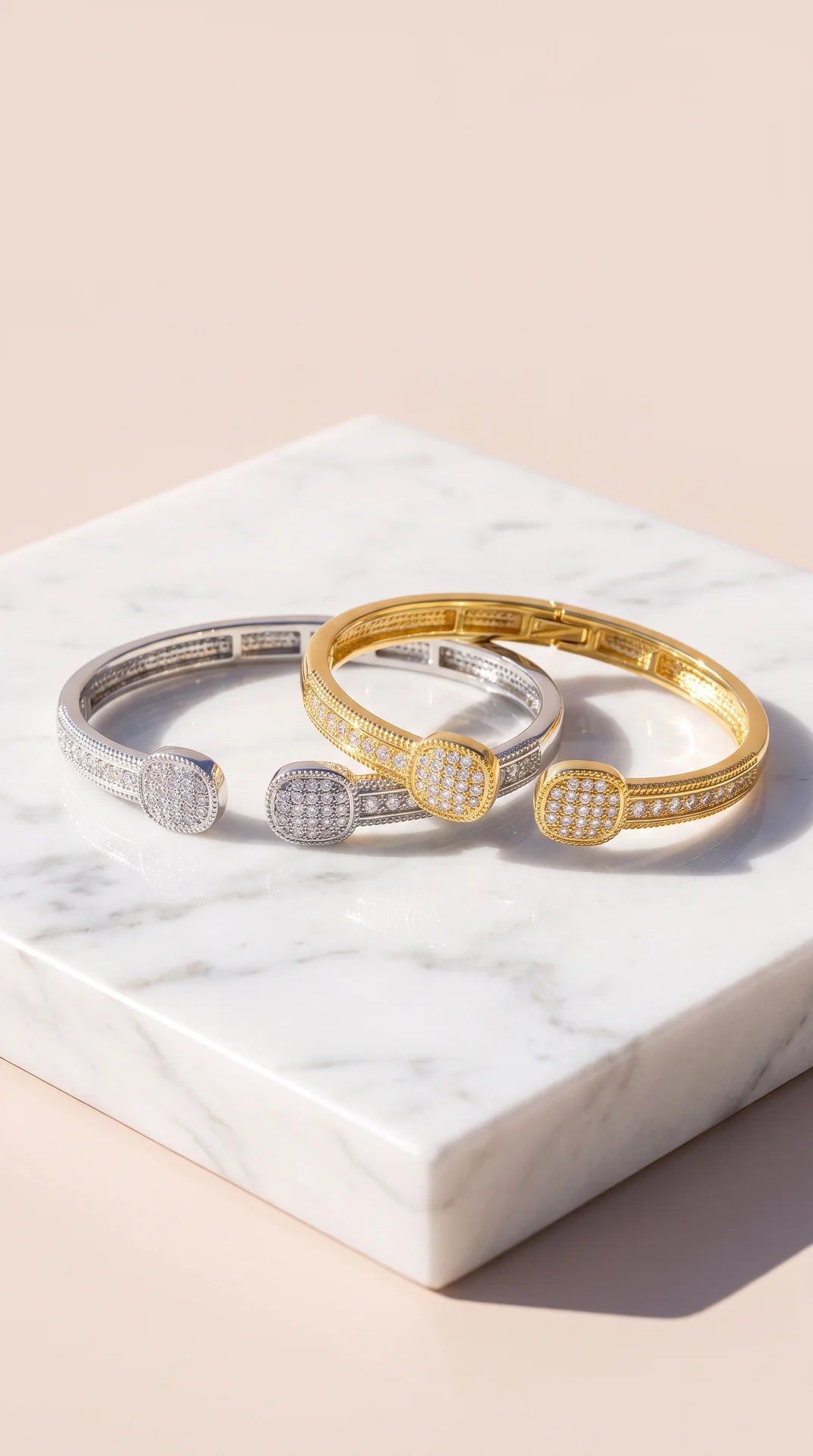 Crystal Disc Detail Bangle