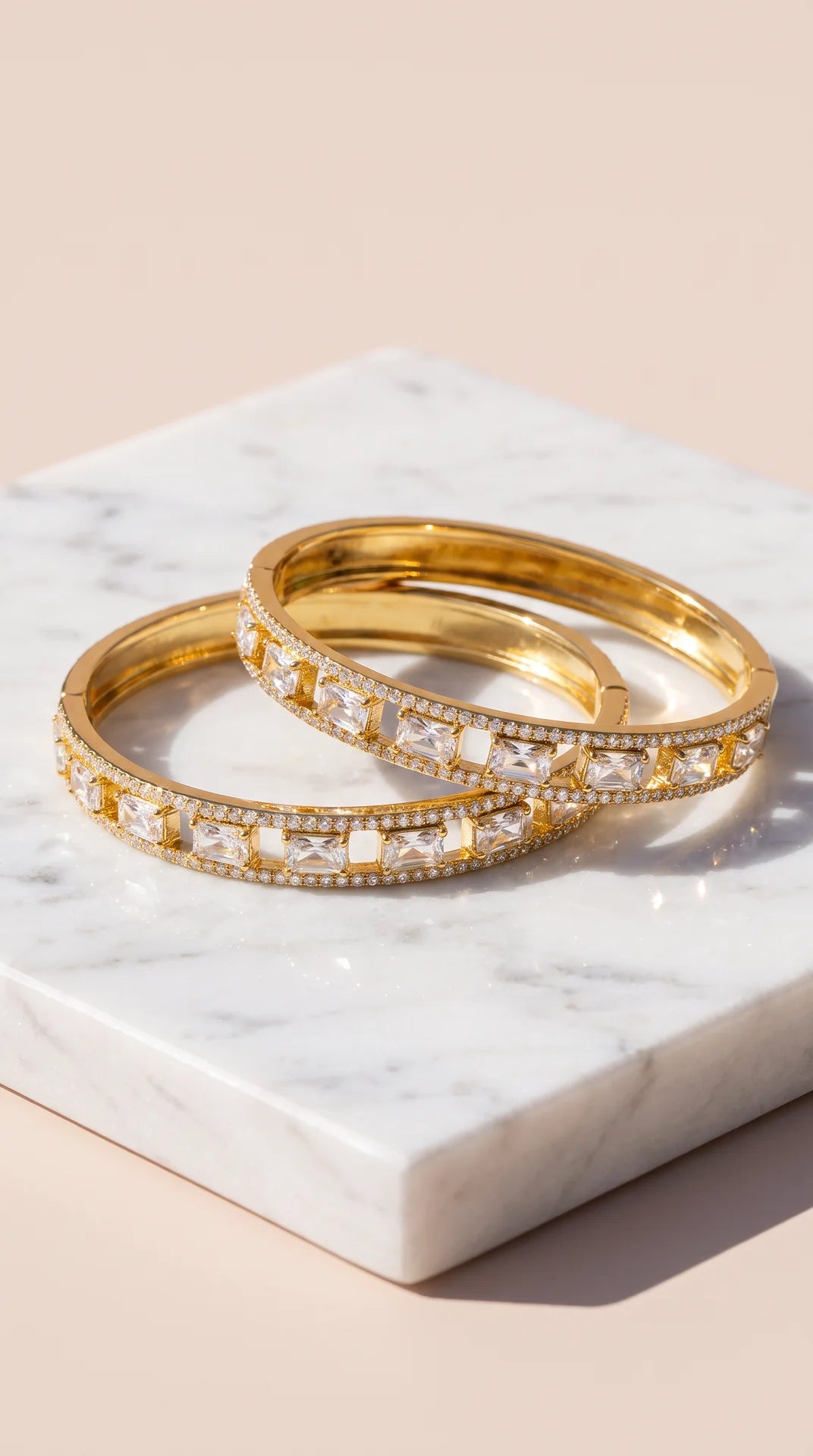 Emerald Cut Crystal Bangle