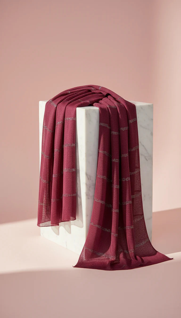 Striped Glitter Scarf Pack of 12