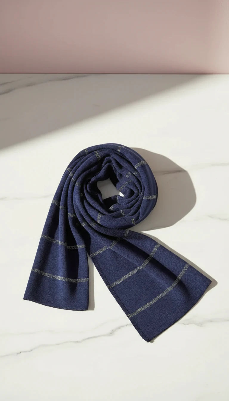 Lightweight Eco-Friendly Striped Glitter Scarf, Soft Breathable Shawl Sustainable Plant Pulp Scarf Pack of 12