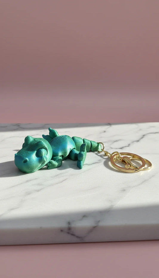 3D Printed Fantasy Baby Dinosaur : Bioplastic Fidget Toy Key Ring