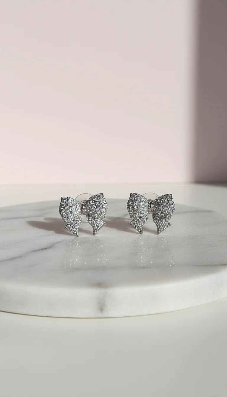 Bow Crystal Stud Earrings