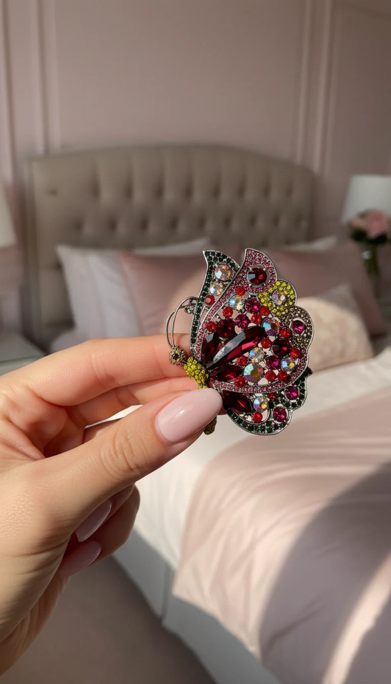 Crystal Butterfly Jewelled Statement Brooch Pin
