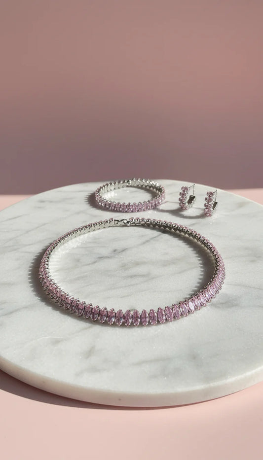 Marquise Crystal Choker, Bracelet & Earrings Set