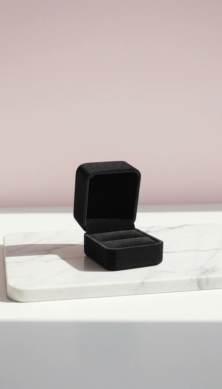 Pack Of 20 Luxury Velvet Hinged Ring Jewellery Gift Box Packaging