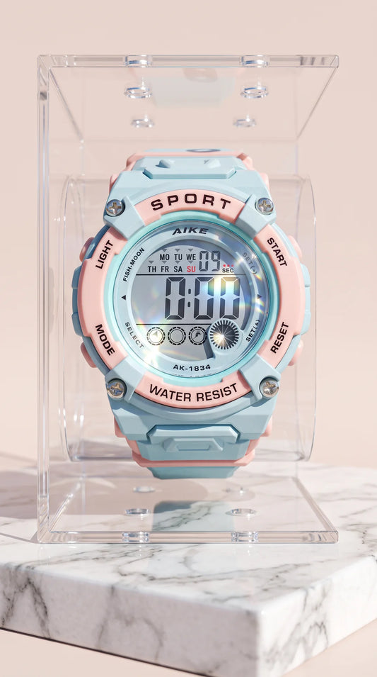 Digital Display Unisex Sports Watch With Box