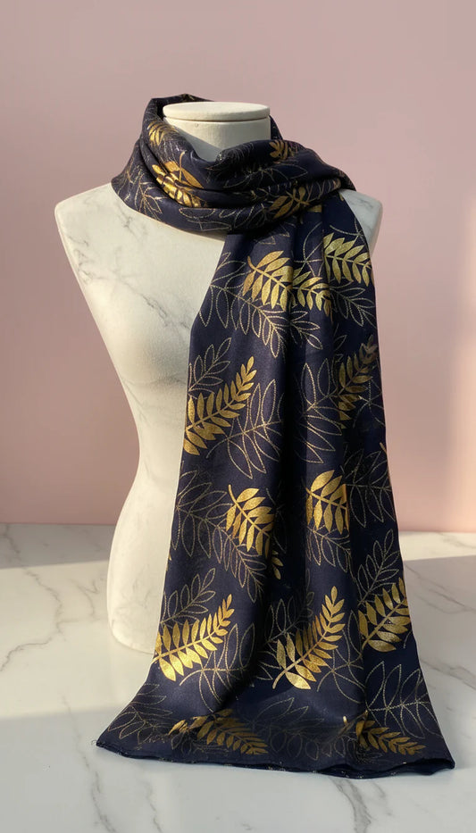 Palm Leaf Shimmer Gold Foil Scarf Pack of 12