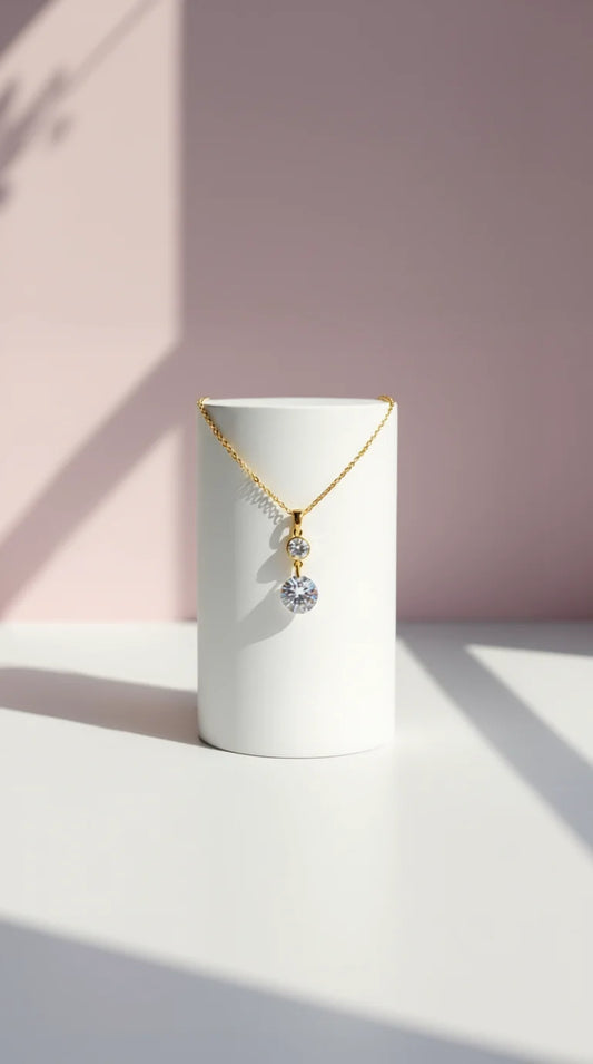 Round Cut Crystal Pendant Necklace
