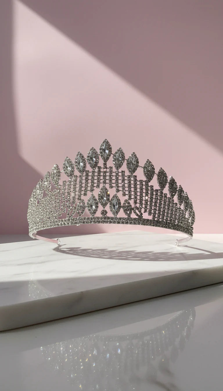 Lux Crystal Wedding Bridal Tiara Crown