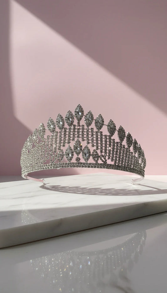 Lux Crystal Wedding Bridal Tiara Crown