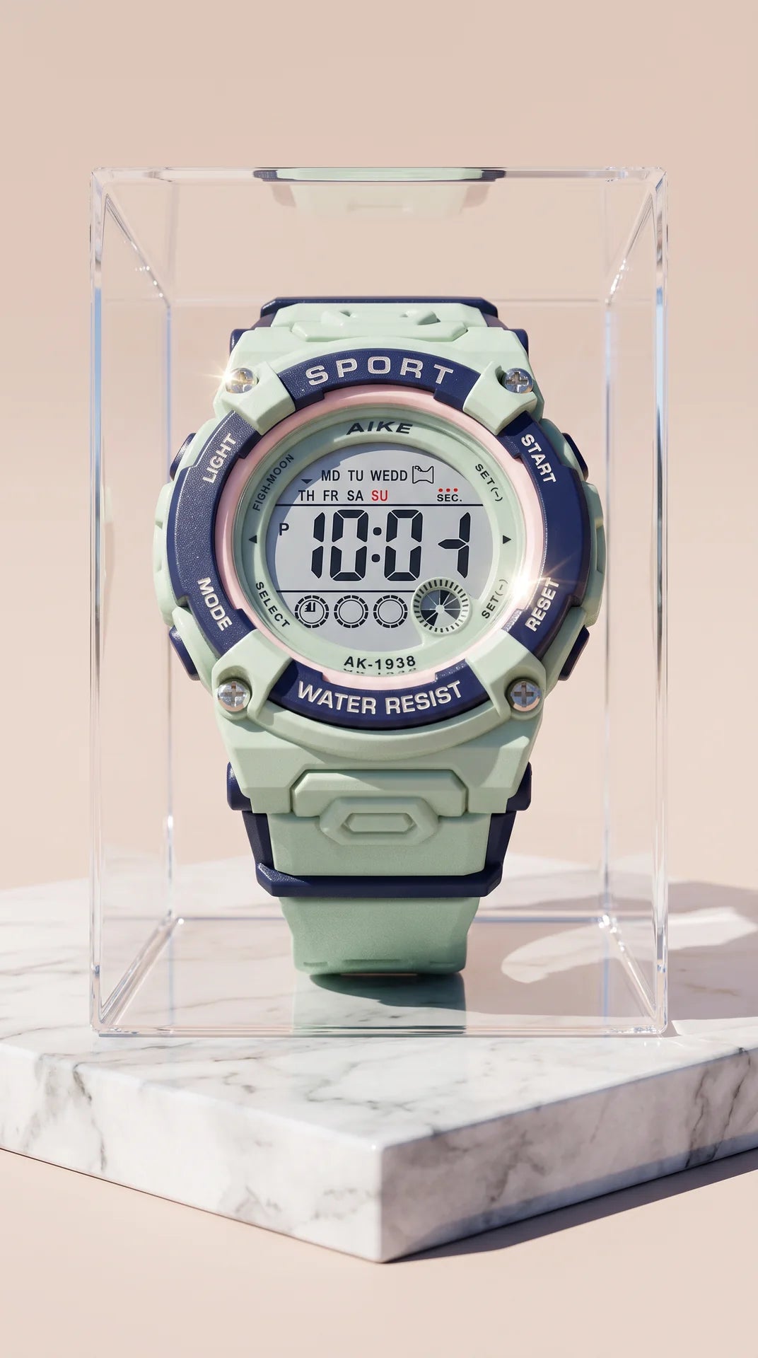 Digital Display Unisex Sports Watch With Box