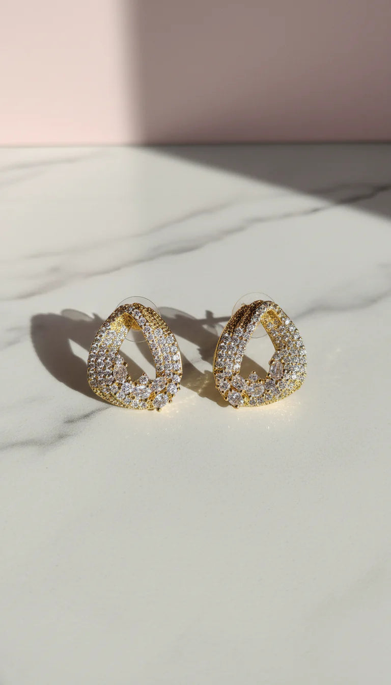 Pear Shape Crystal Stud Earrings