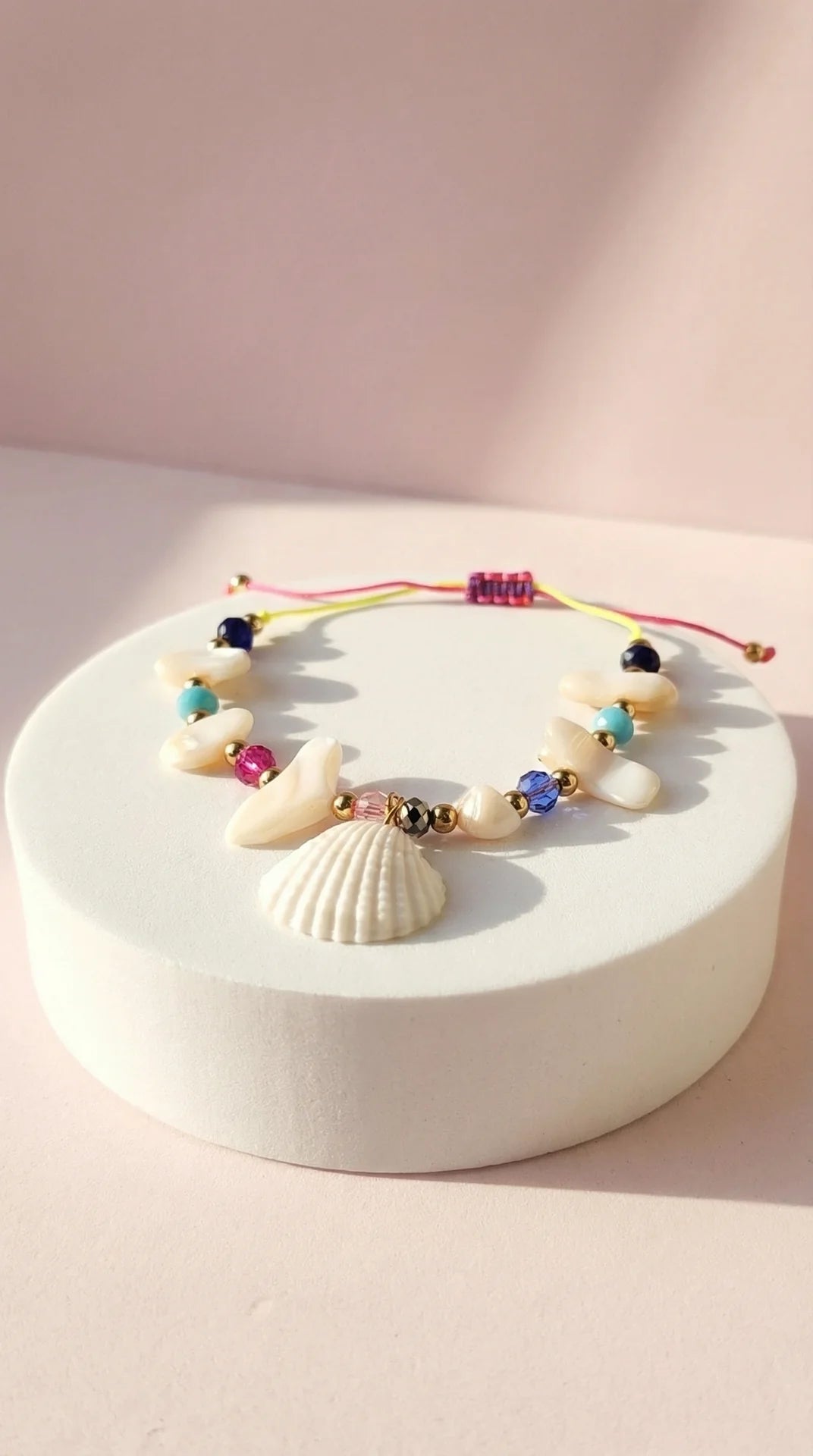 Beach Shell Beaded Pull Tie Anklet