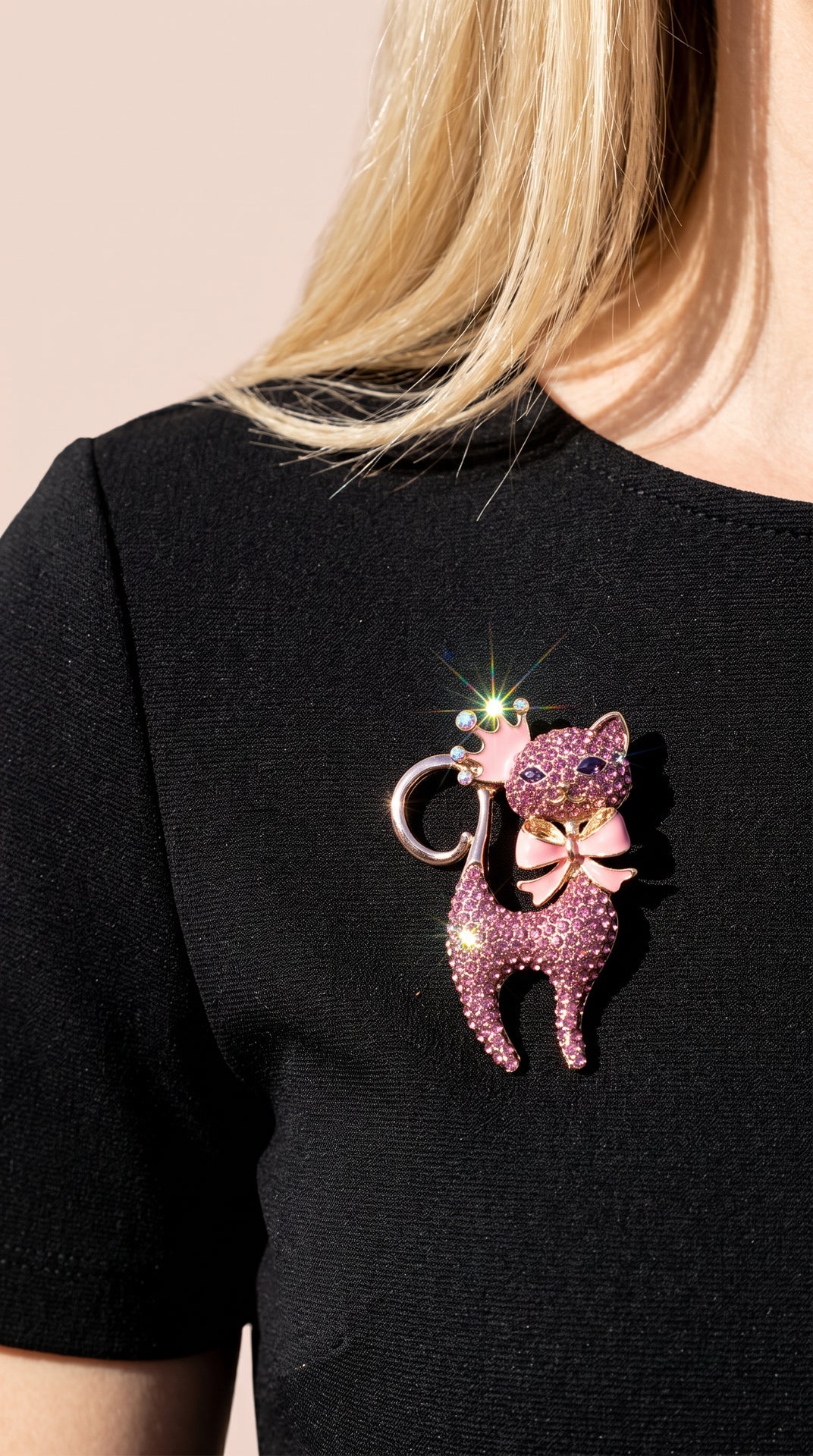 Crystal Cat Brooch – Rhinestone Animal Brooch