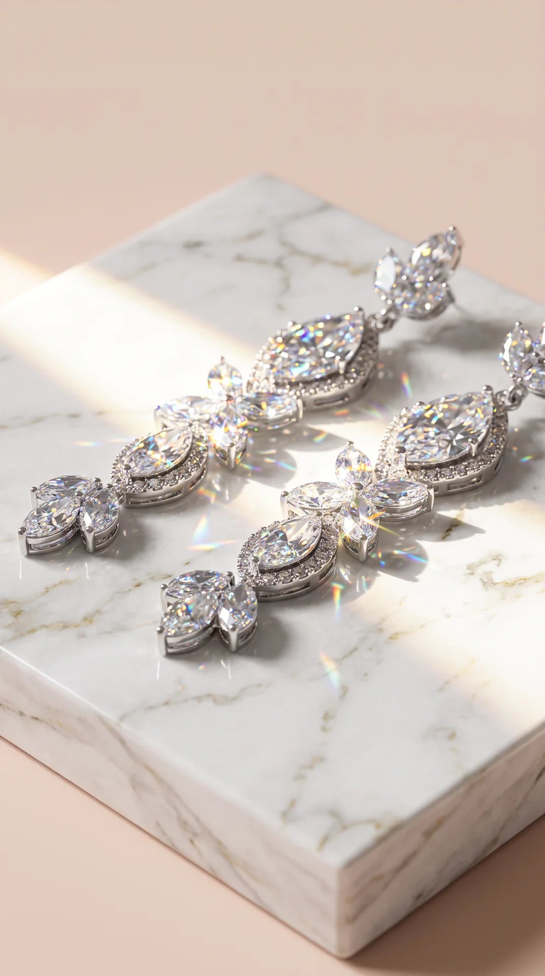 Multi Cut Crystal Drop & Dangle Statement Earrings
