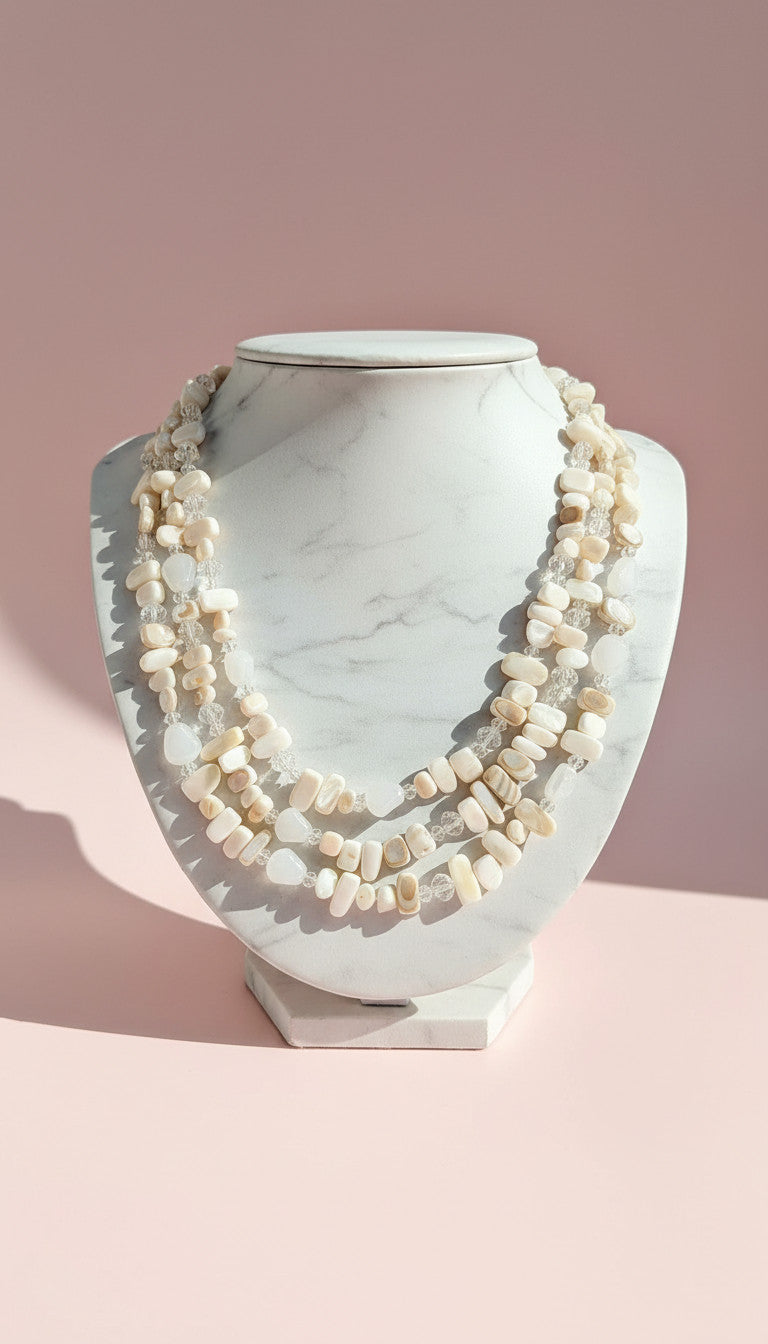 Resin Boho Layered Long Beaded Necklace