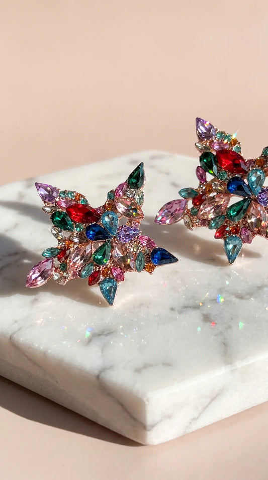 Star Statement Crystal Stud Earrings
