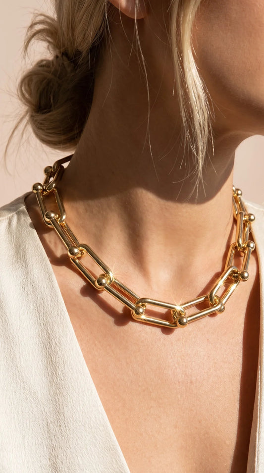 Chunky Paperclip Link Chain Necklace