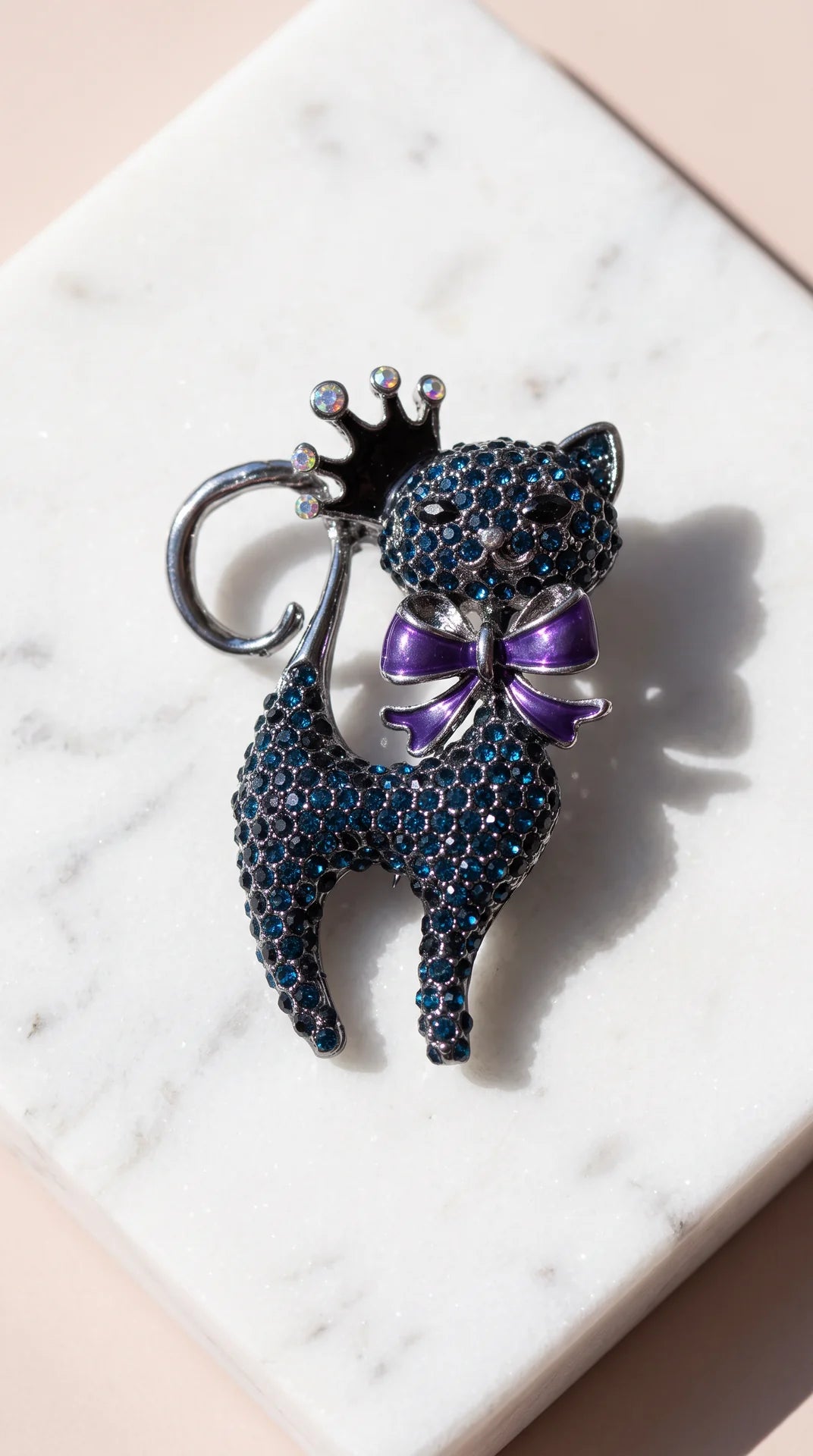 Crystal Cat Brooch – Rhinestone Animal Brooch