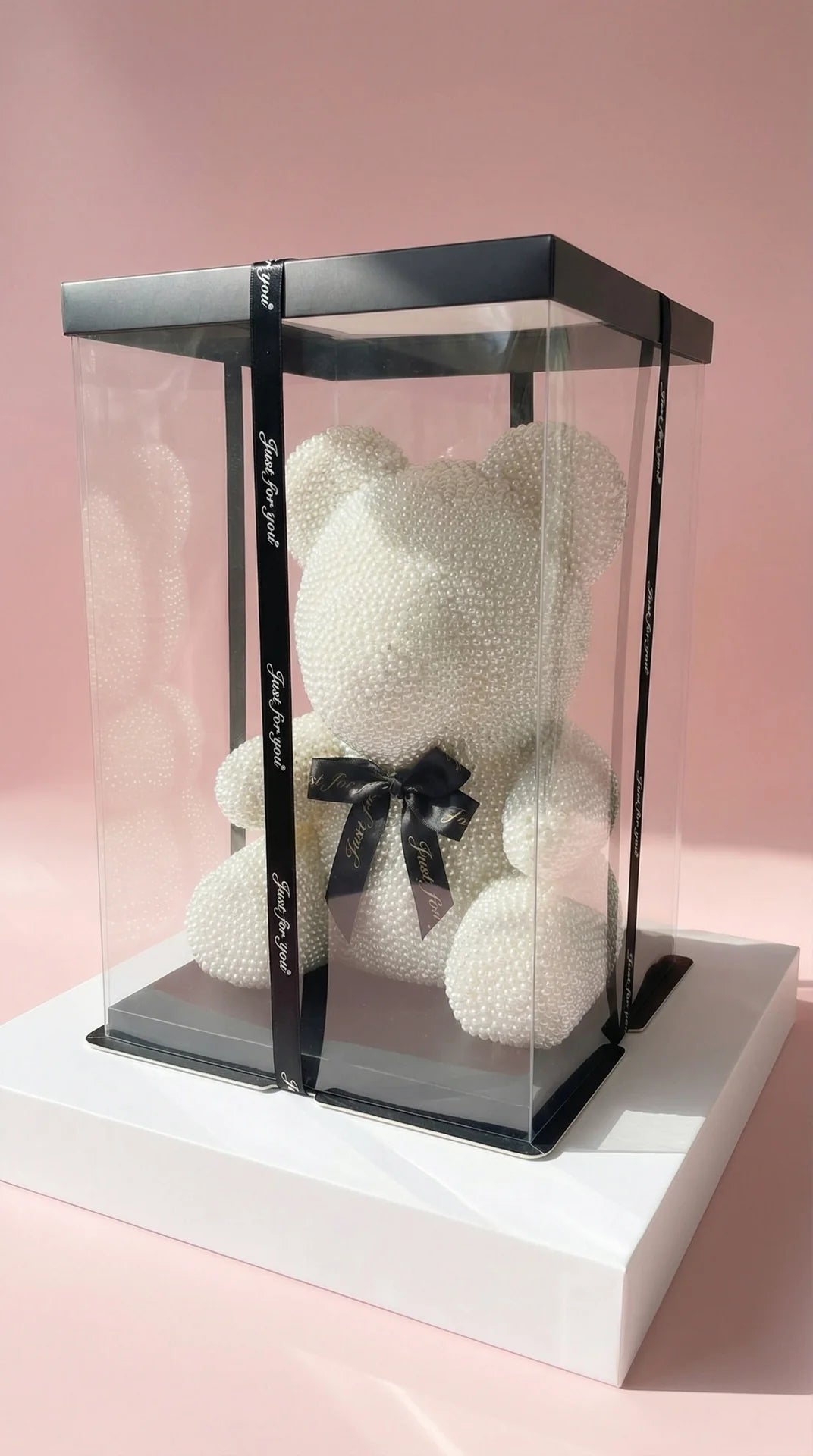 Beaded Teddy Bear Figurine With Gift Box