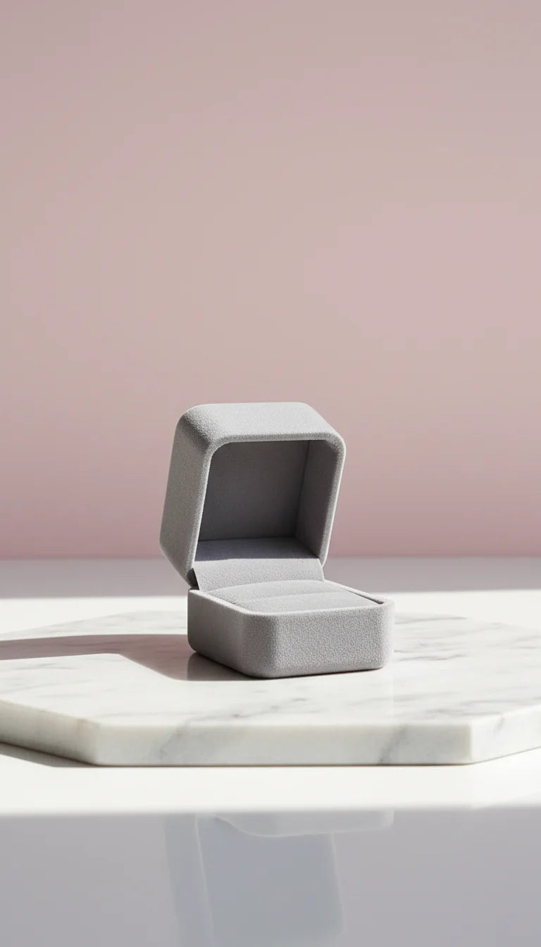 Pack Of 20 Luxury Velvet Hinged Ring Jewellery Gift Box Packaging