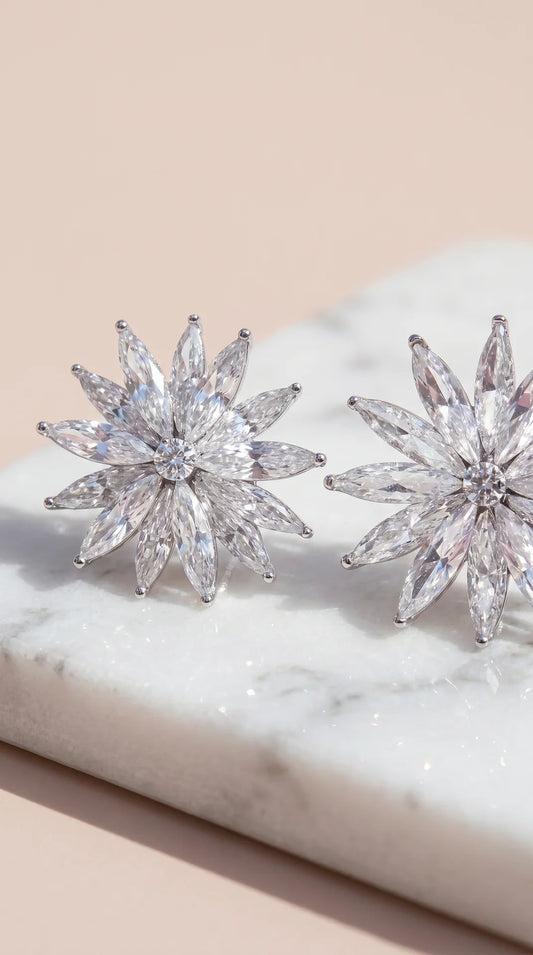Starburst Statement Crystal Stud Earrings