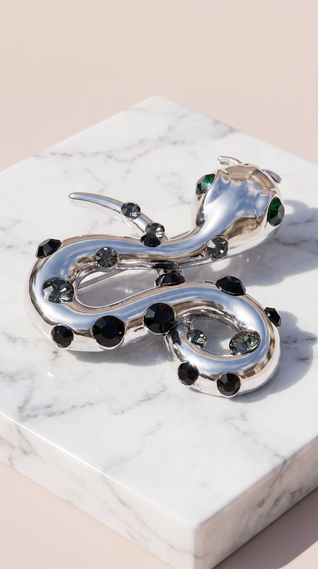 Bejewelled Snake Brooch Pin