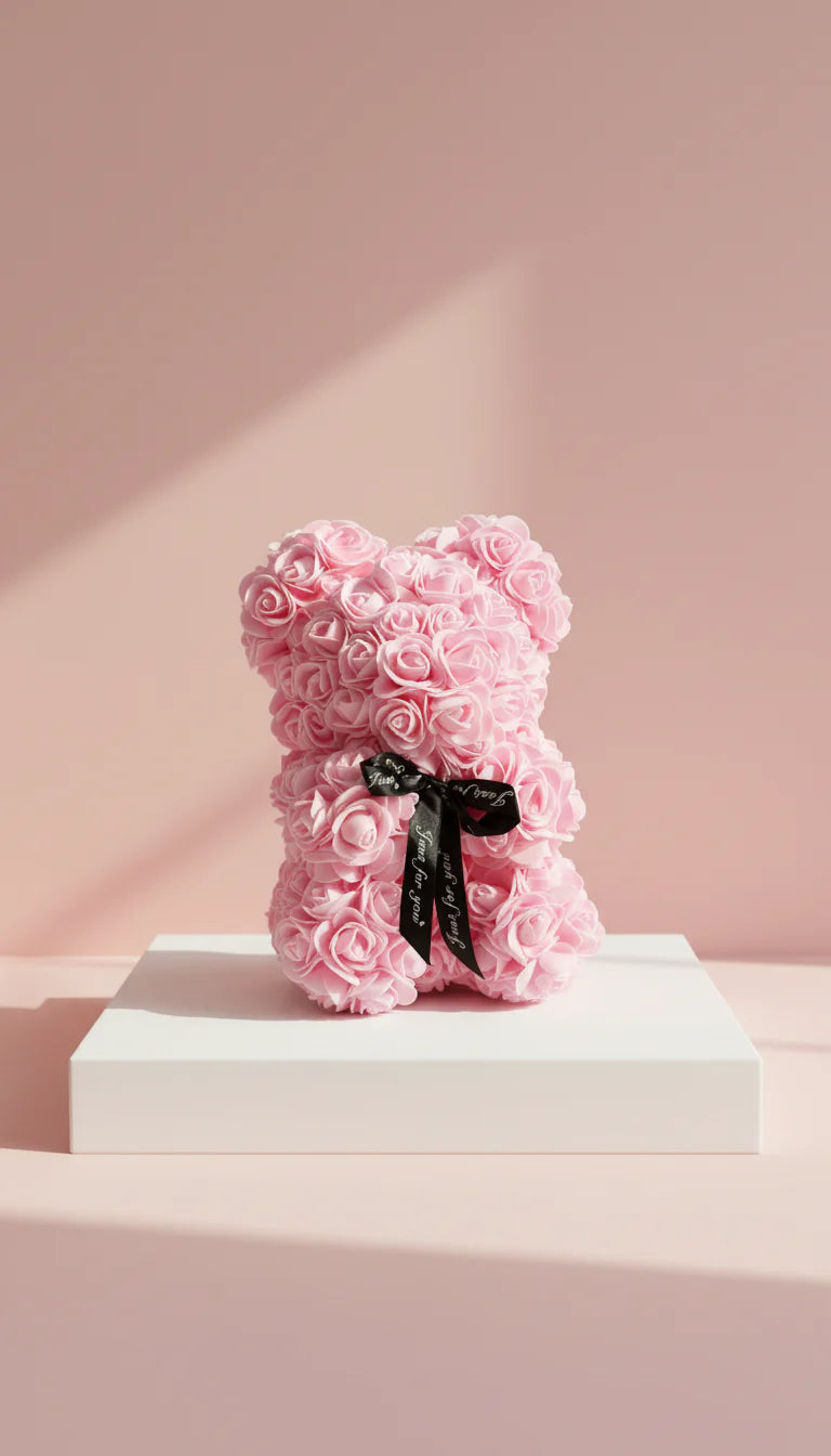 Silk Artificial Flower Teddy Roses With Luxury Gift Box