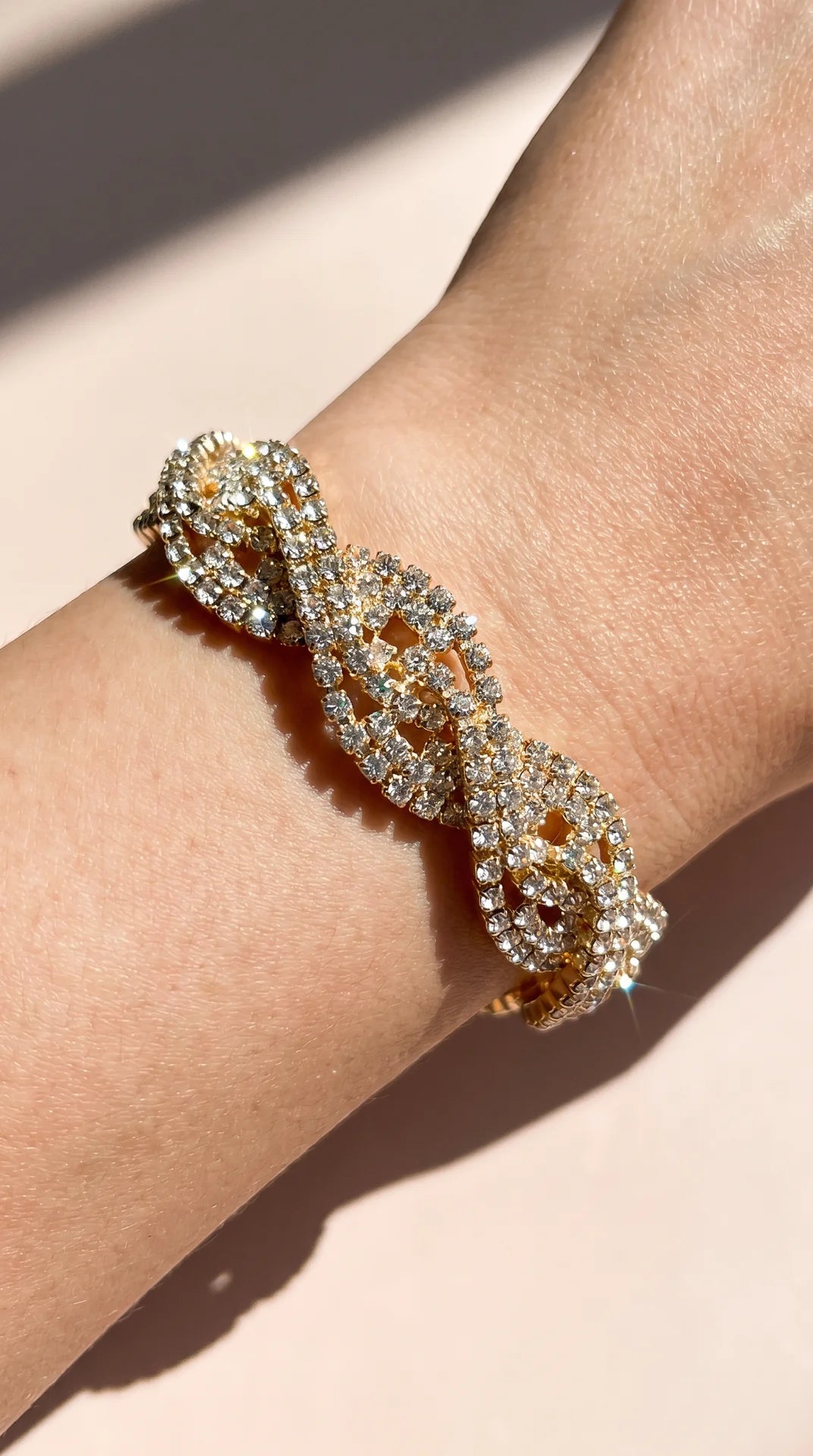 Braided Crystal Tennis Bracelet