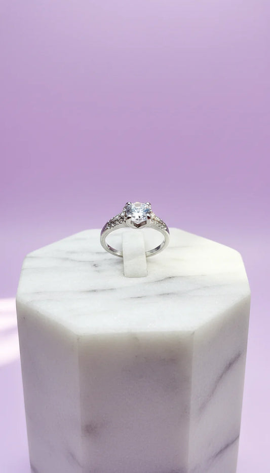 Crystal Ring Silver Box set of 12