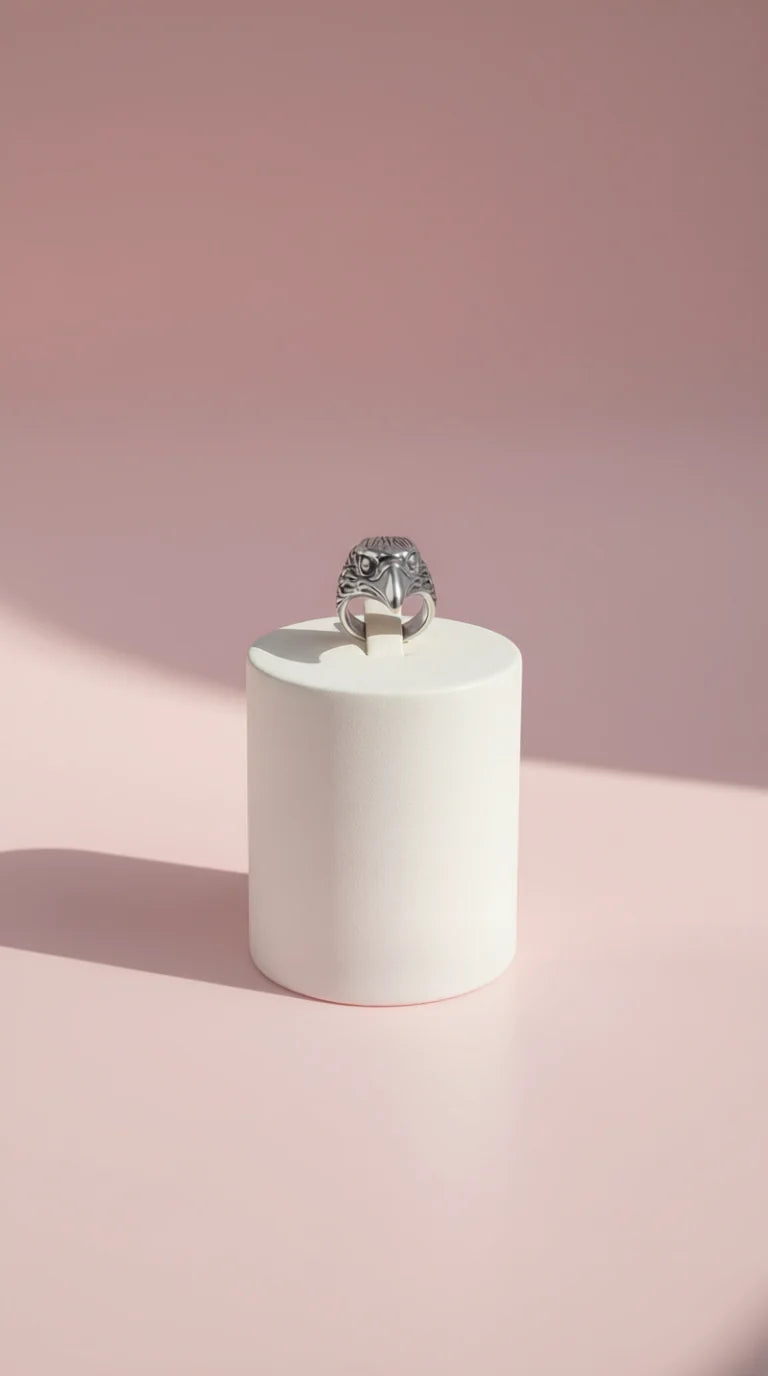 Stainless Steel Eagle Men's Biker Ring