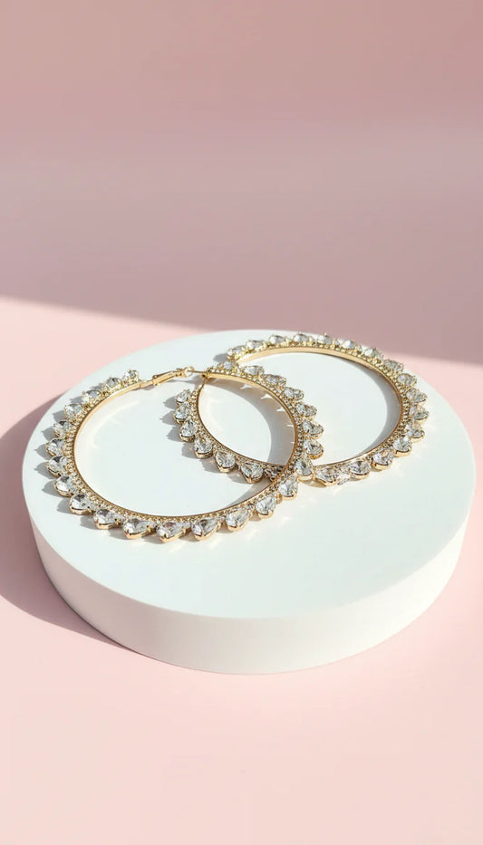 Baroque Crystal Hoop Earrings