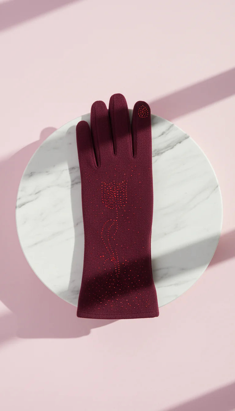 Crystal Tulip Flower Cozy Gloves Pack of 12