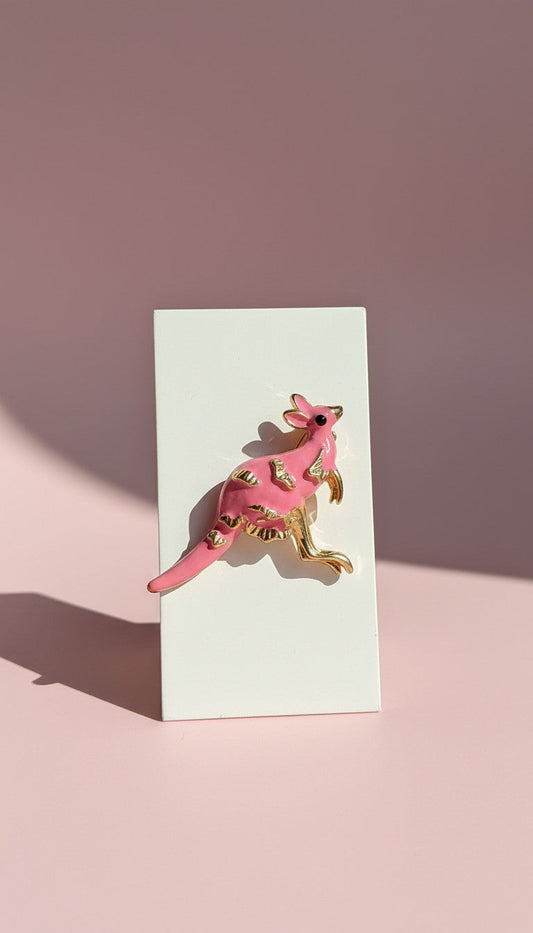 Kangaroo Animal Enamel Brooch Pin
