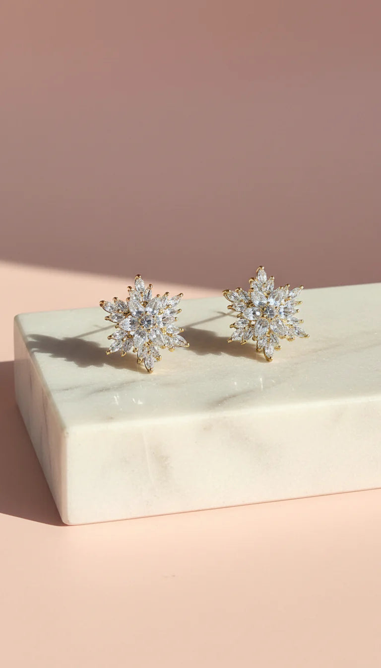 Snowflake Crystal Stud Earrings