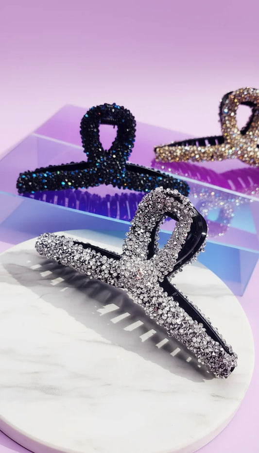 Textured Sparkle Hair Clamps Pack Of 12