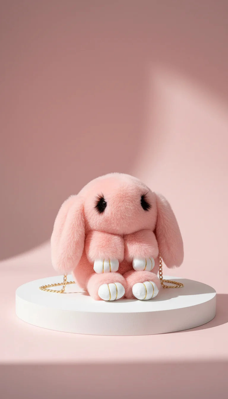 Deluxe Faux Fur Bunny Rabbit Backpack – Soft Plush Handbag