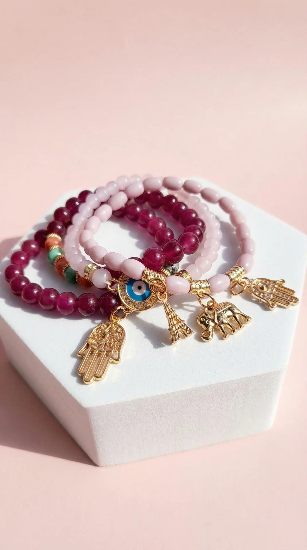Parisian Charm Ceramic Beaded Bracelet Set
