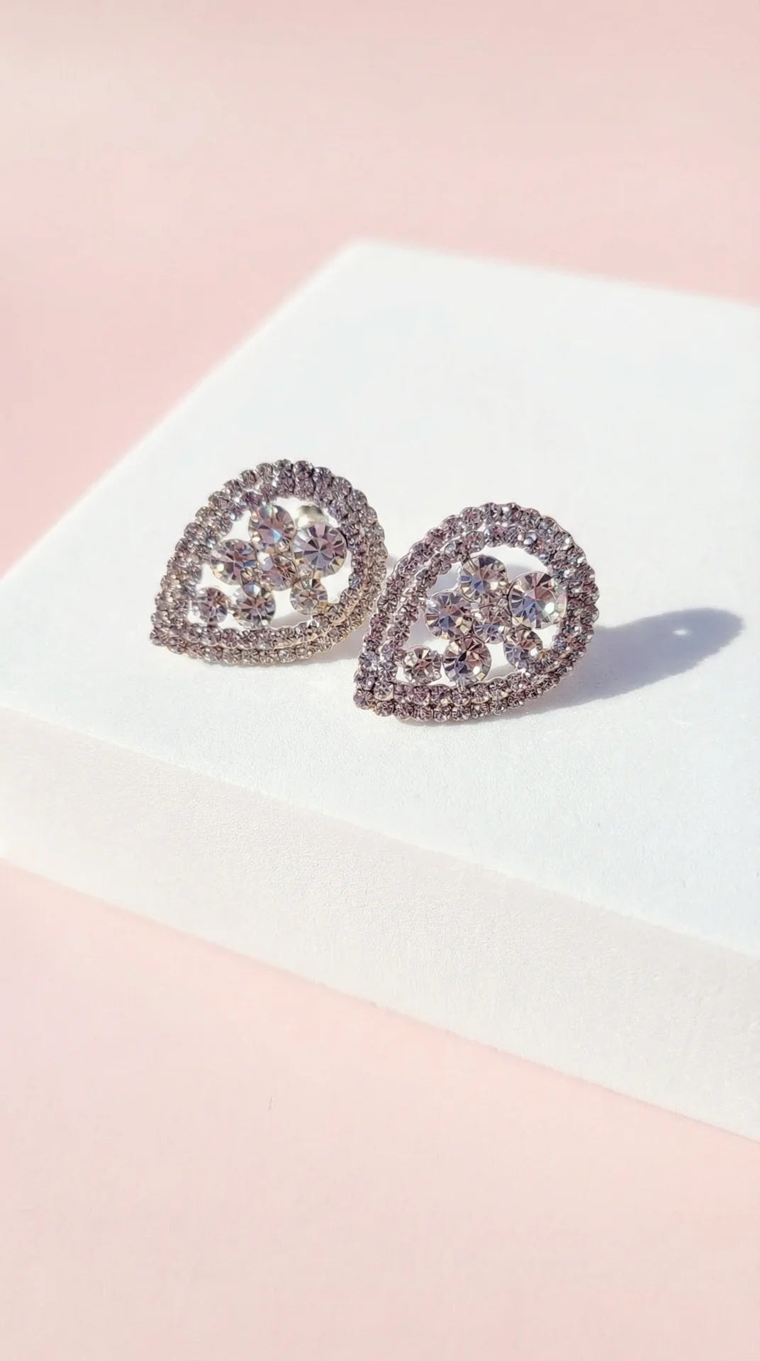 Oval Crystal Non Pierced Clip On Earrings