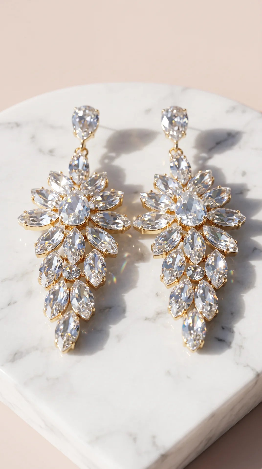 Teardrop Crystal Drop & Dangle Statement Earrings