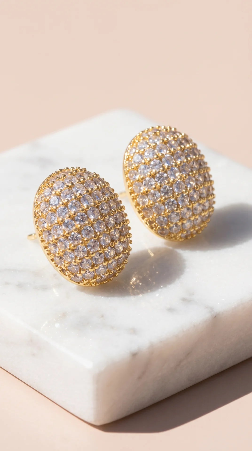 Oval Pavé Crystal Stud Earrings