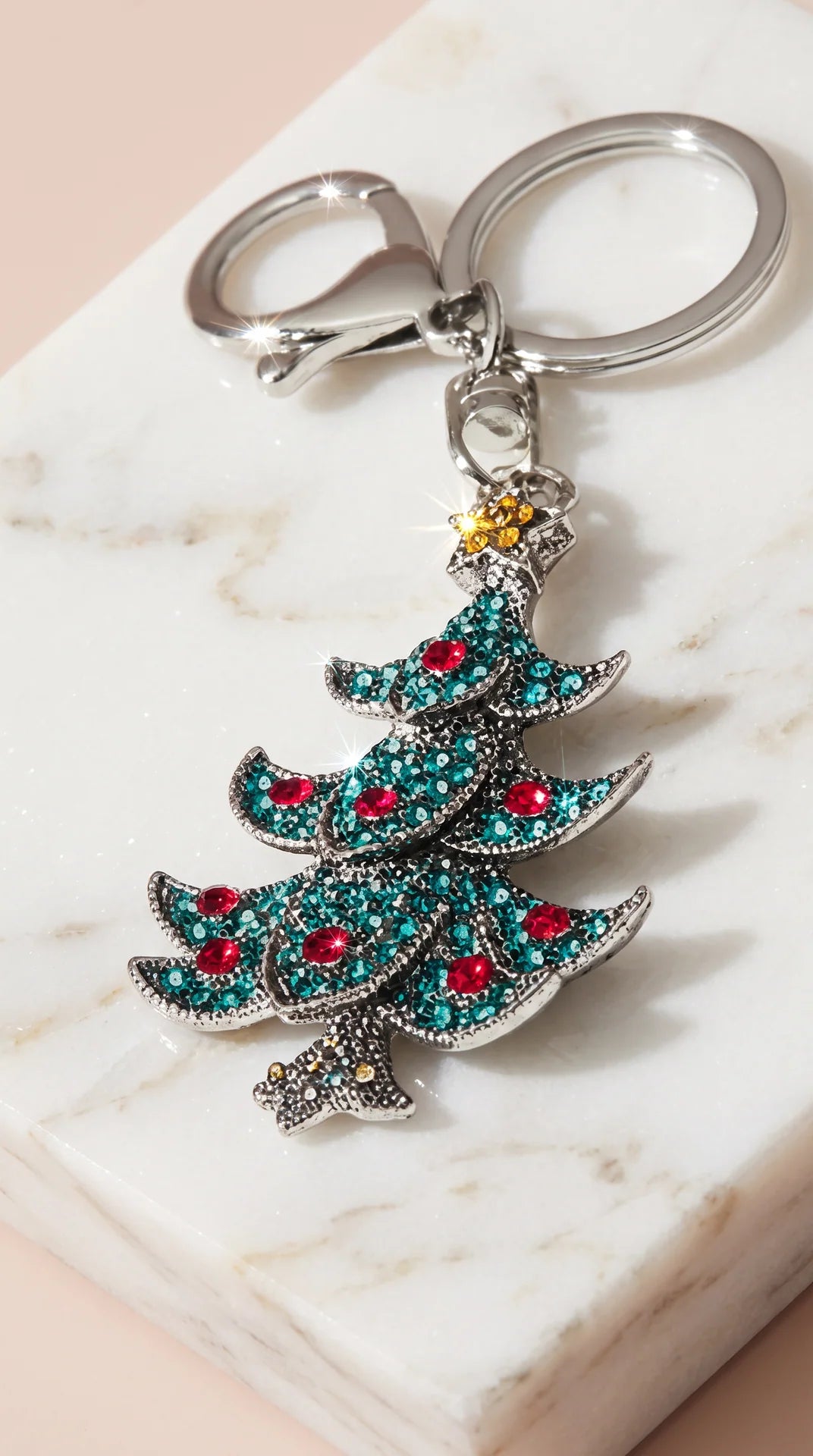 Christmas Tree Crystal Keyring & Bag Charm