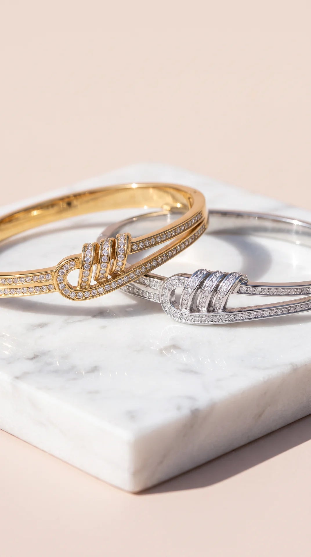 Cubic Zirconia Knot Bangle Bracelet