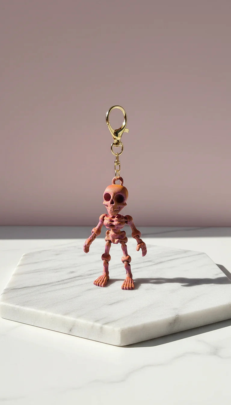 3D Printed Articulated Fantasy Skeleton : Bioplastic Fidget Key Ring