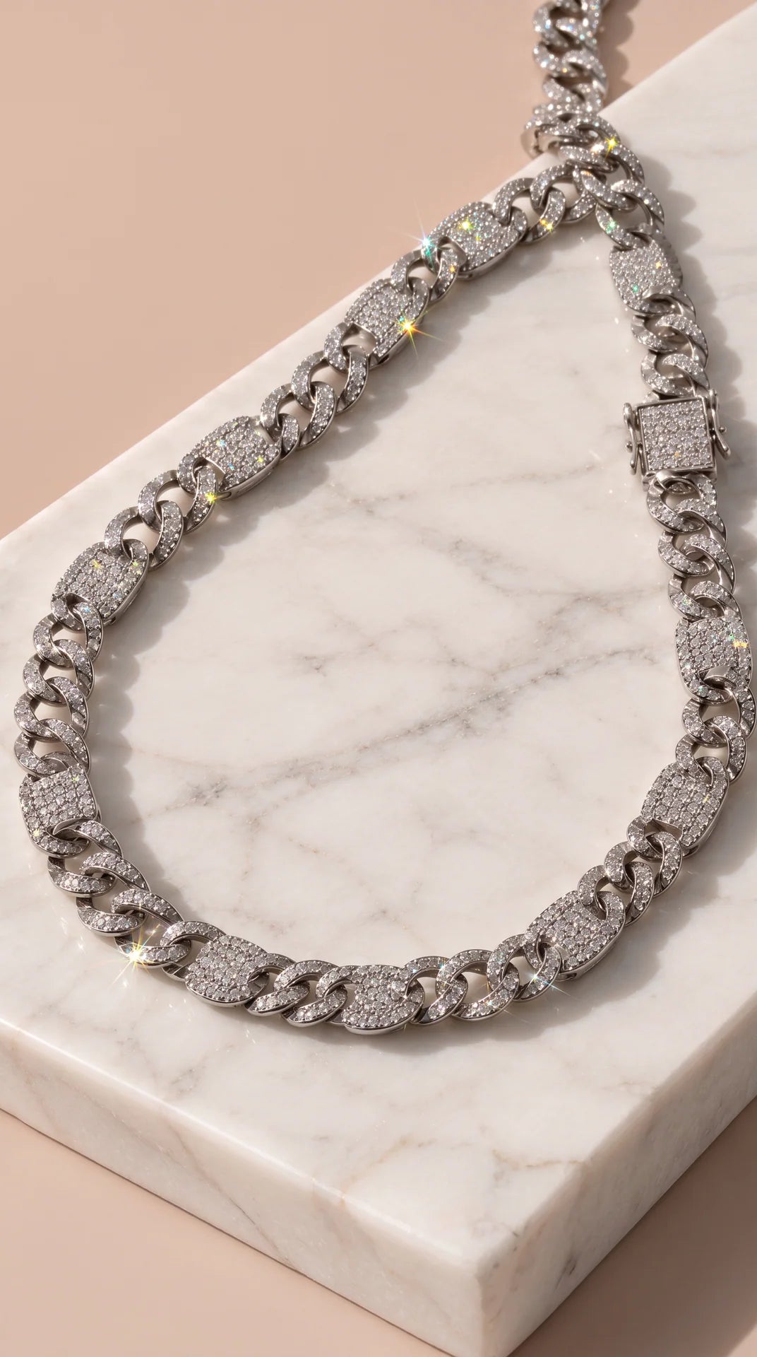 Rhinestone Pavé Chunky Cuban Link Necklace