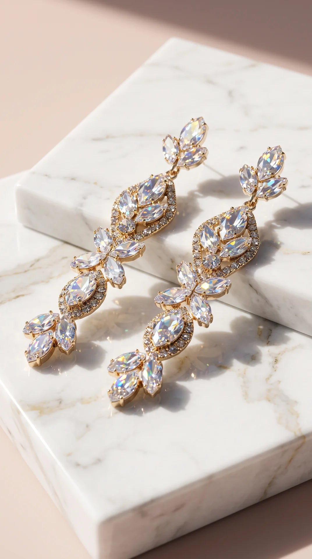 Multi Cut Crystal Drop & Dangle Statement Earrings