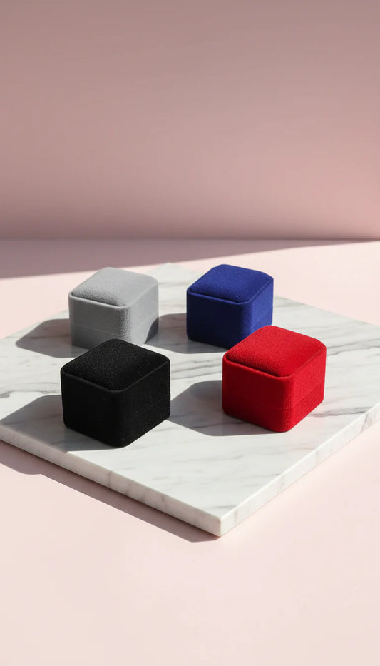 Pack Of 20 Luxury Velvet Hinged Ring Jewellery Gift Box Packaging