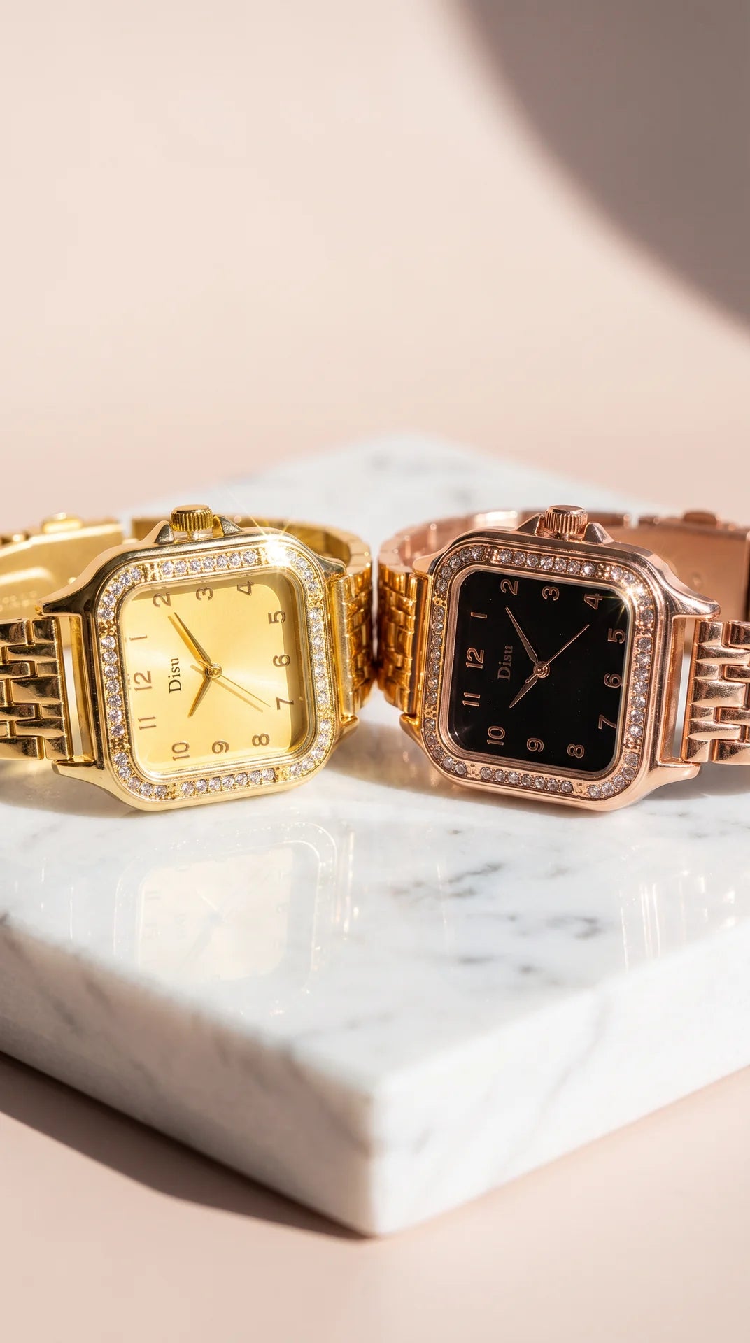 Crystal Bezel Square Face Watch