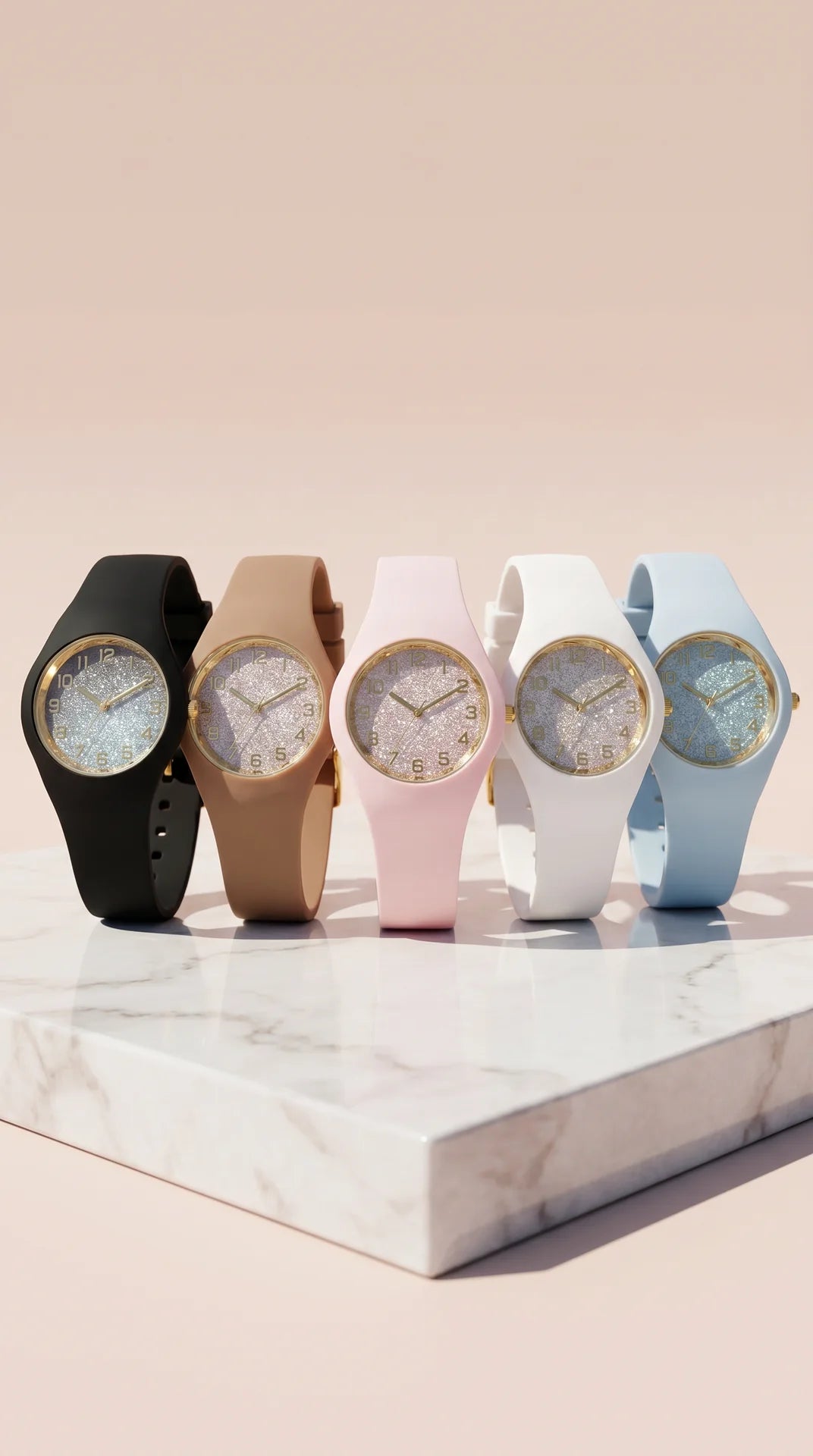 Gradient Glitter Face Silicone Watch